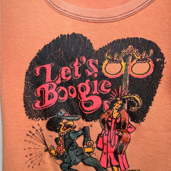 Vintage ‘Let’s Boogie’ Graphic Tee Fitted Retro Shirt - Picture 3 of 4
